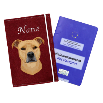 Impfpasshülle Hund Staffordshire Terrier rot